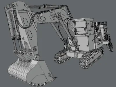 Excavator Hitachi EX2600-7 3D model