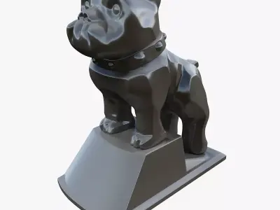 Hood vintage ornament dog 3D print model