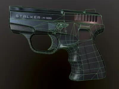 Stalker M906 Pistol - Low Poly Game Ready 3D Model Low-poly 3D model