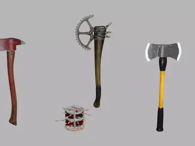Medieval Polearms Weapon Pack Low-poly 3D Model Low-poly 3D model