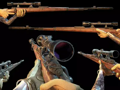 Kar 98 with Scope Silencer Game Ready Low-poly 3D model