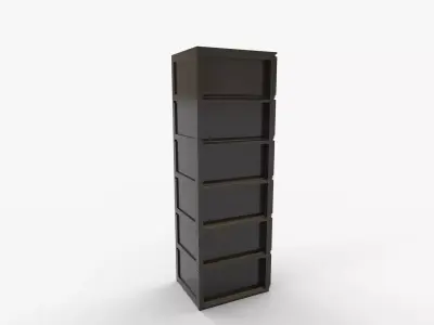 DICTAC Black Tall Dresser for Bedroom with 6 Drawers 3D model