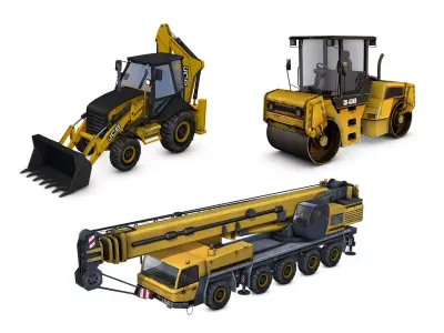 Collection Construction Machines 3D Model Pack