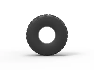 Military truck tire 7 Scale 1 to 25 3D print model