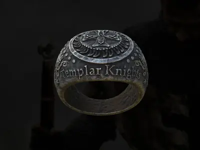 Templar Knights Ring 3D print model