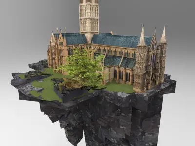 Flying Castle island 3D model