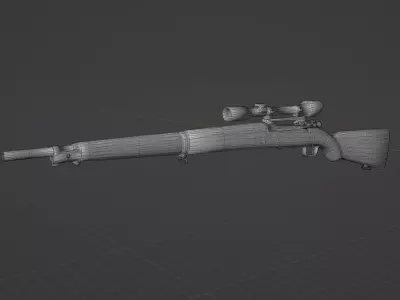 Springfield M1903 A4  Low-poly 3D model