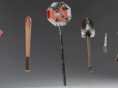 Malee Weapons Pack Low-poly 3D model