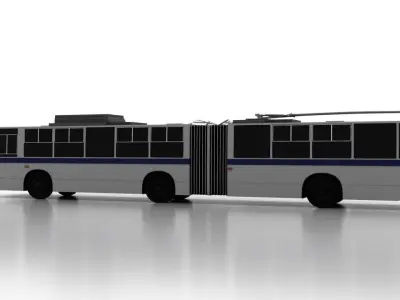 Trolleybus JUMZ-T1 1995 Low Low-poly 3D model