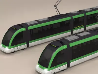Tramway metro train 3D model