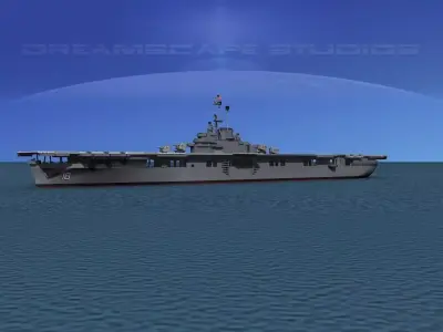 Essex Class Aircraft Carrier CV-18 USS Wasp 3D model