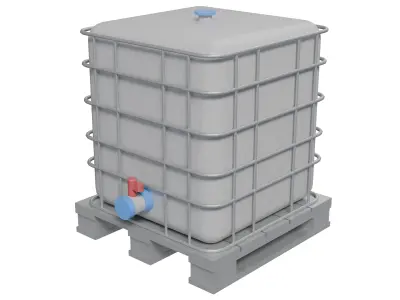 Plastic Water Tank Low-poly 3D model