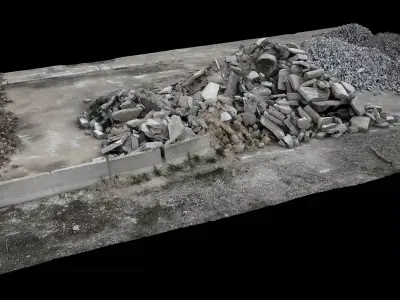 ruins ground debris construction-site photogrammetry Low-poly 3D model