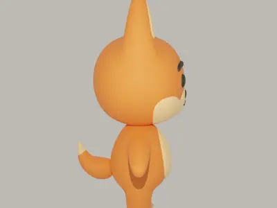 Fox Cartoon Character 3D model