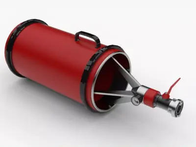 Realistic Firefighting Foam Nozzle  Game Ready 3D Model Low-poly 3D model