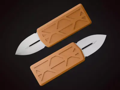 Knife 2 C Low-poly 3D model