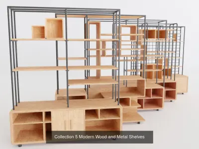 Collection 36 Decorative Interior Objects and Furniture Shelves 3D Model Pack