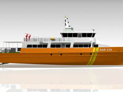 Rescue Boat Vessel 40M Low-poly 3D model