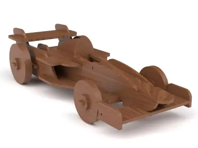 Wooden toy car 52 3D model