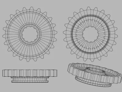 Industrial Spur Gear with Internal Splines Free low-poly 3D model