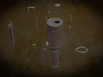 1917 Chemical Gas Grenade Low-poly 3D model