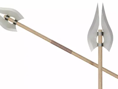 Double poleax Low-poly 3D model