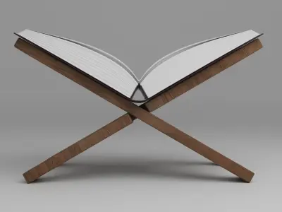 holly quran kareem on wooden stand holder 3D model