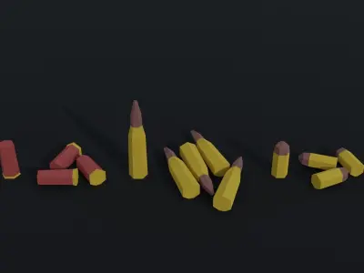 Cartoon ammo Polygonal Style Low-poly 3D model