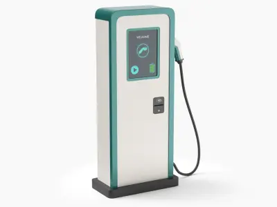  Low Poly Detailed Electric Car Charger Collection 