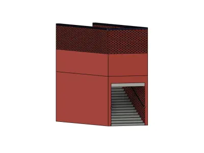 Model Railway Station Platform Brick Subway Steps V2 3D print model
