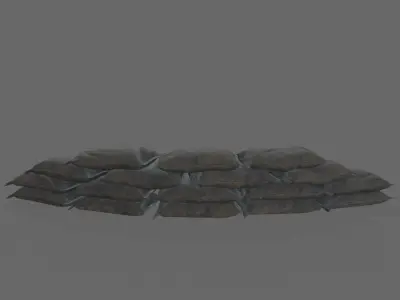 Sack Barricade Low-poly 3D model