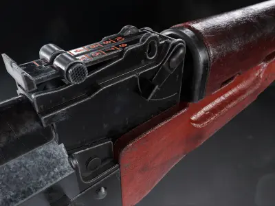 AKM USED Free low-poly 3D model