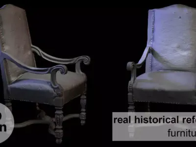 Furniture 002 - Historical armchair 3D print model
