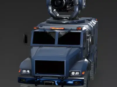 Realistic Mobile Laser Cannon 3D Model Low-poly 3D model