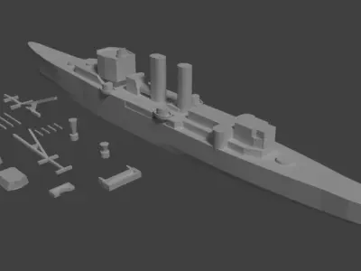 HMS Exeter 3D print model
