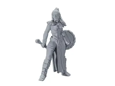 Amazon Warrior girl 5 3D print model