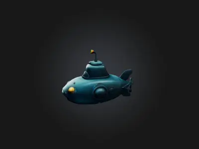 Cartoon Submarine 3D model purchase