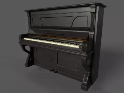 Old piano Low-poly 3D model