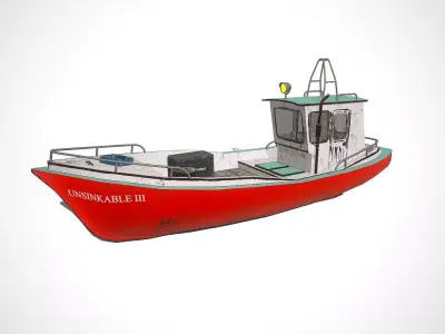 Old Boat Low-poly PBR Low-poly 3D model