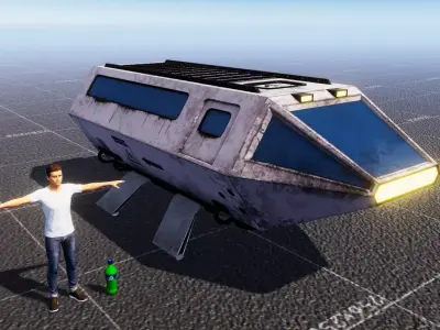 Sci Fi Transport Shuttle Dropship Game Ready Spaceship Low-poly 3D model