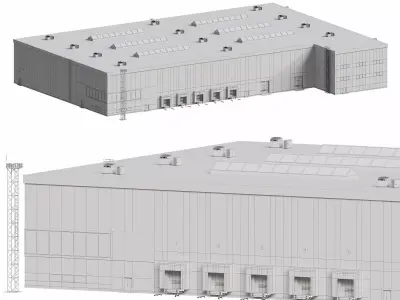 Modular logistics warehouse 2 3D model