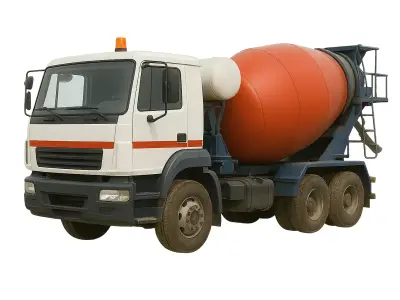 Cement Mixer Truck Concrete Transportation Vehicle 3D model