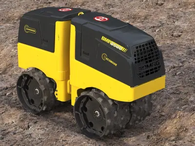 Trench Roller Bomag BMP 8500 Dirty 3D model