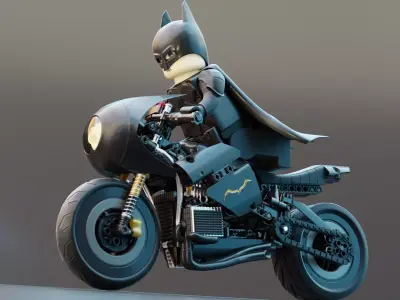 Lego Batman with new Bike  3D model