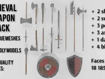 Medieval melee weapon pack
