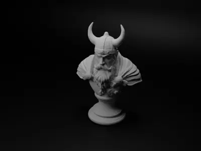 Viking Warrior Bust Chess 3D print model get