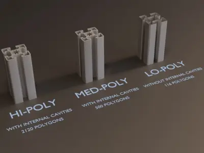 8020 45mm 4-slot extrusion 3D model