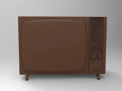 retro color TV 3D print model