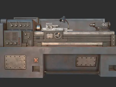 HQ PBR Lathe Low-poly 3D model