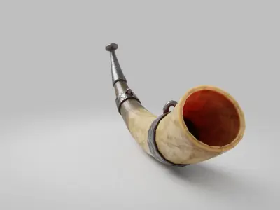Viking Fantasy Warhorn Low Poly asset Low-poly 3D model